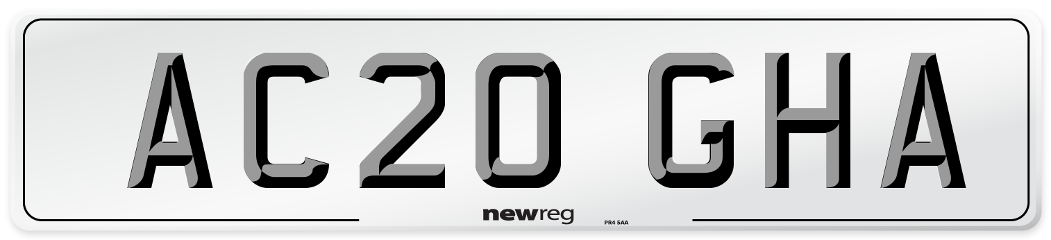 AC20 GHA Front Number Plate
