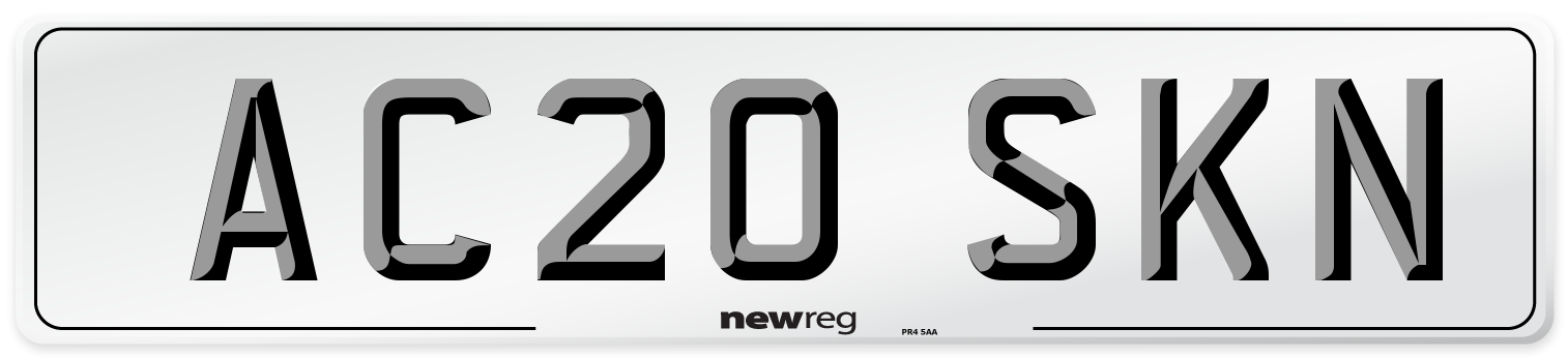 AC20 SKN Front Number Plate