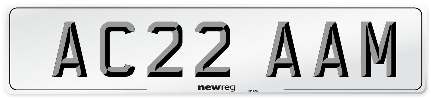 AC22 AAM Front Number Plate