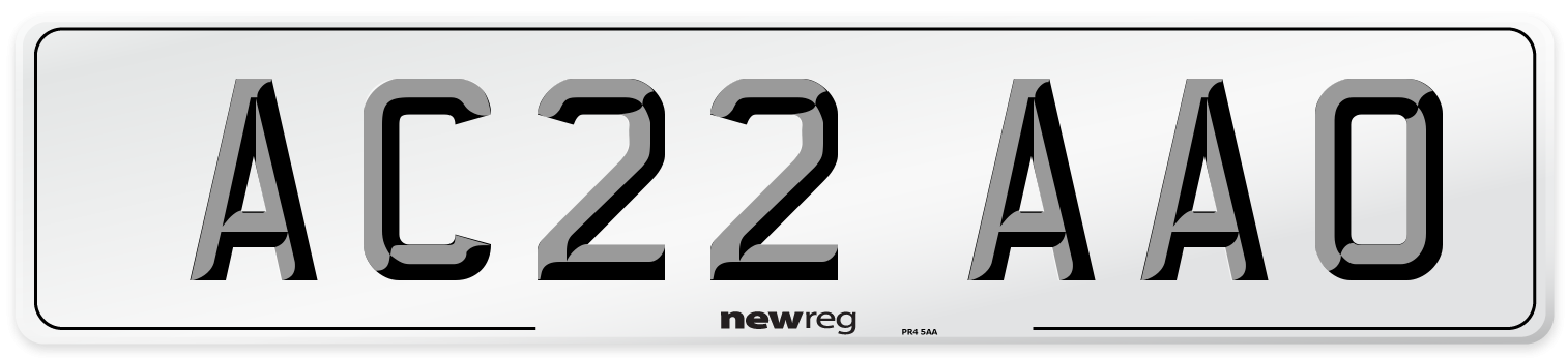 AC22 AAO Front Number Plate