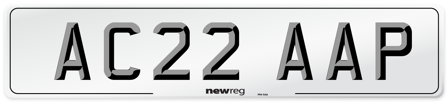 AC22 AAP Front Number Plate