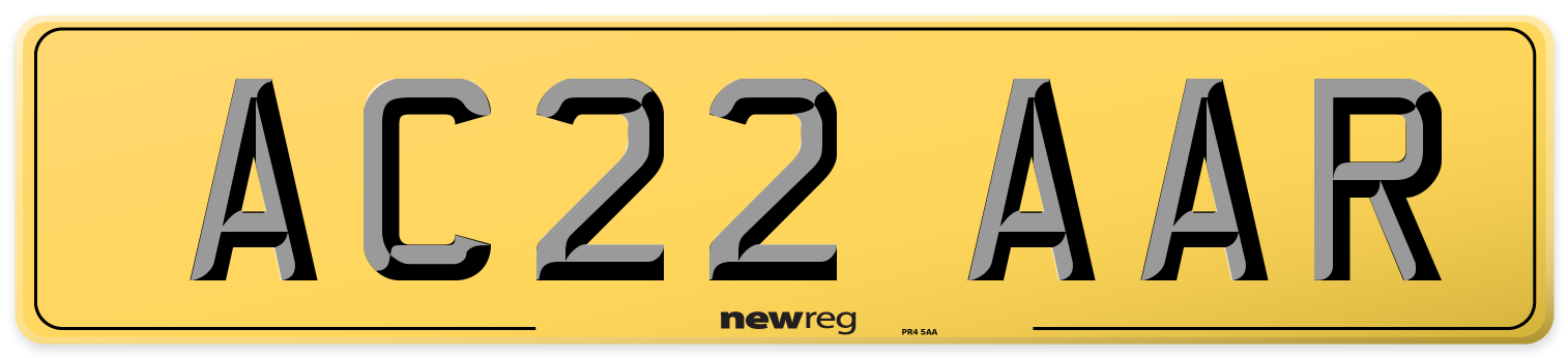 AC22 AAR Rear Number Plate