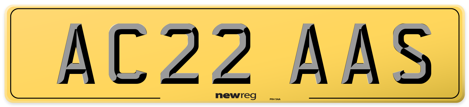 AC22 AAS Rear Number Plate