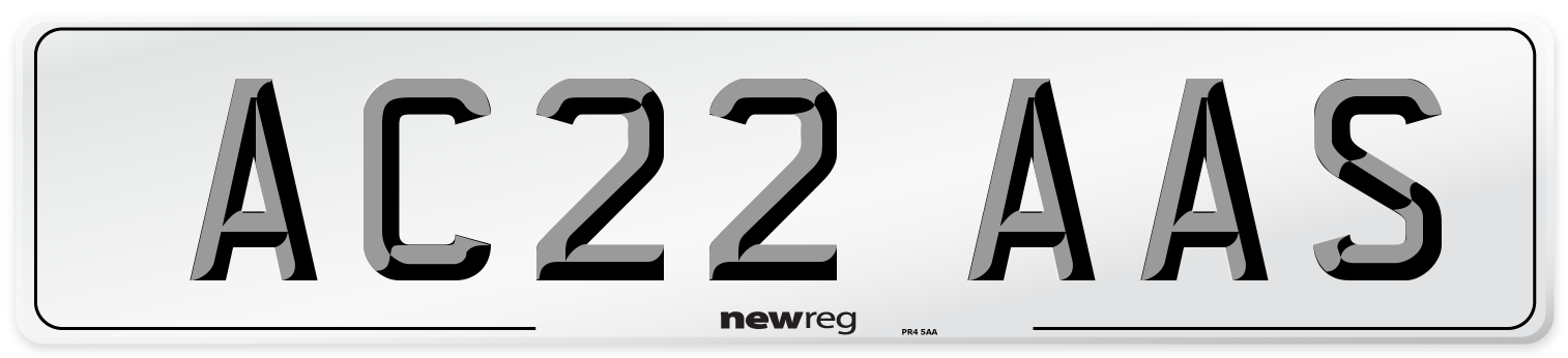 AC22 AAS Front Number Plate