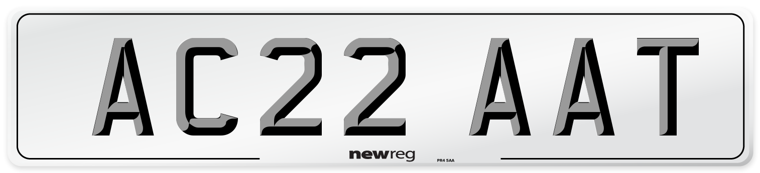 AC22 AAT Front Number Plate