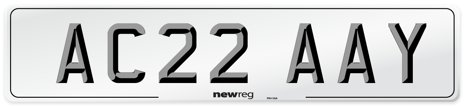 AC22 AAY Front Number Plate