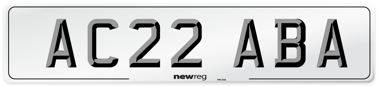 AC22 ABA Front Number Plate