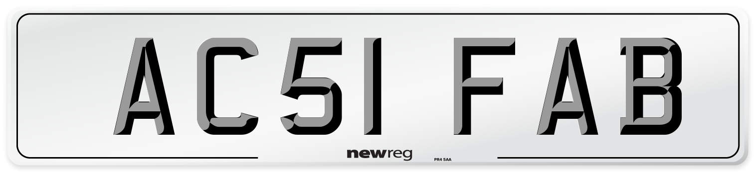 AC51 FAB Front Number Plate