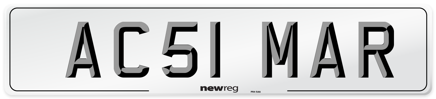 AC51 MAR Front Number Plate