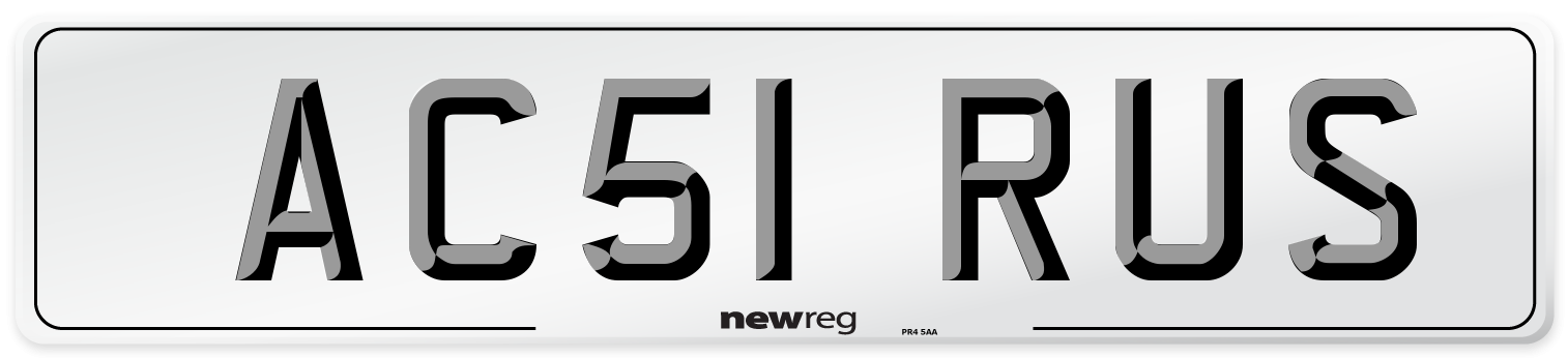 AC51 RUS Front Number Plate