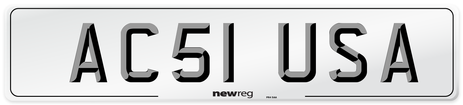 AC51 USA Front Number Plate
