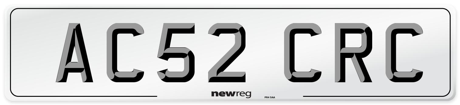 AC52 CRC Front Number Plate