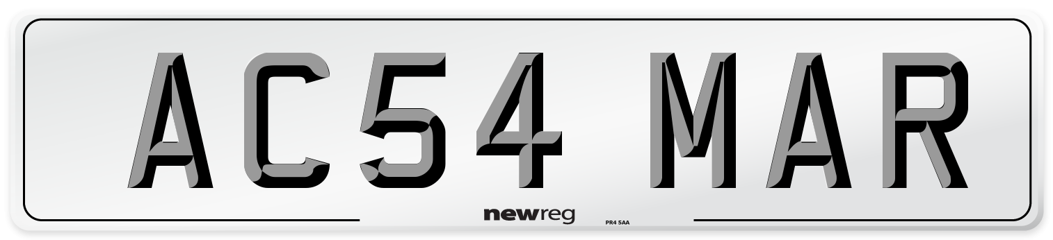 AC54 MAR Front Number Plate
