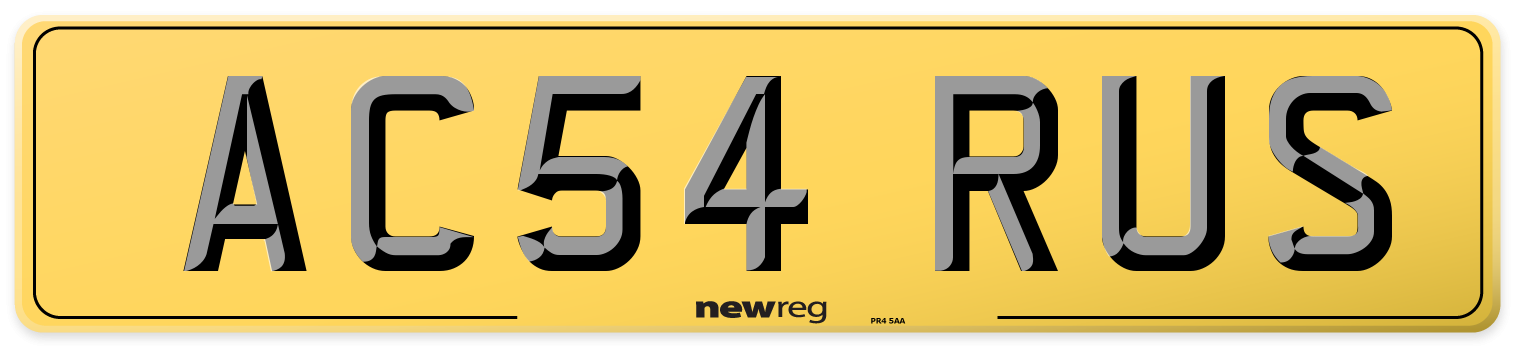 AC54 RUS Rear Number Plate