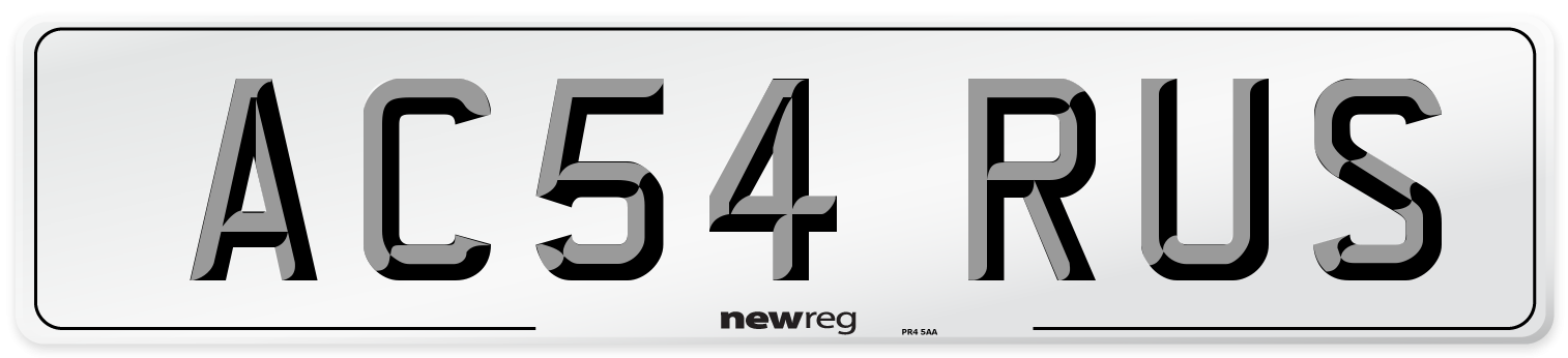 AC54 RUS Front Number Plate