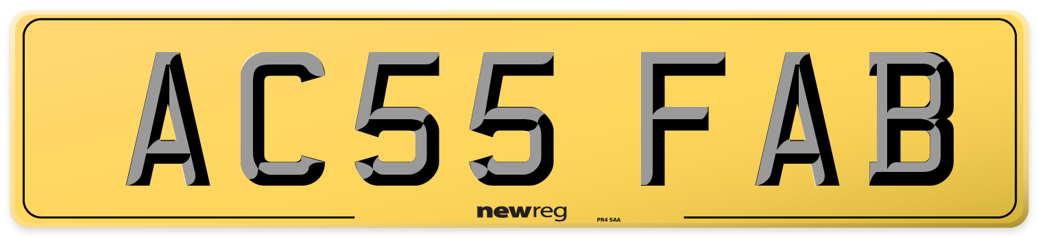 AC55 FAB Rear Number Plate