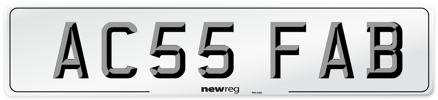 AC55 FAB Front Number Plate