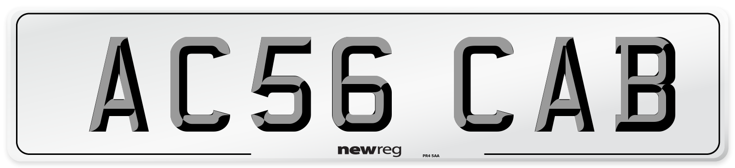 AC56 CAB Front Number Plate