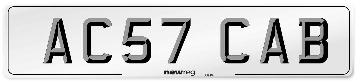 AC57 CAB Front Number Plate