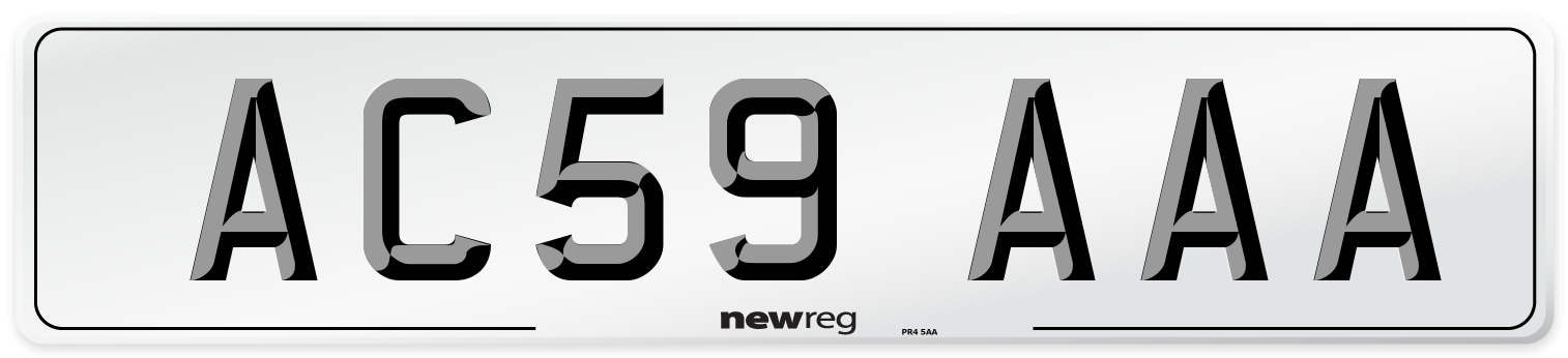 AC59 AAA Front Number Plate