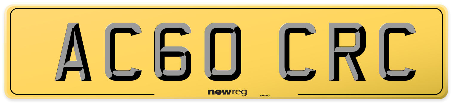 AC60 CRC Rear Number Plate
