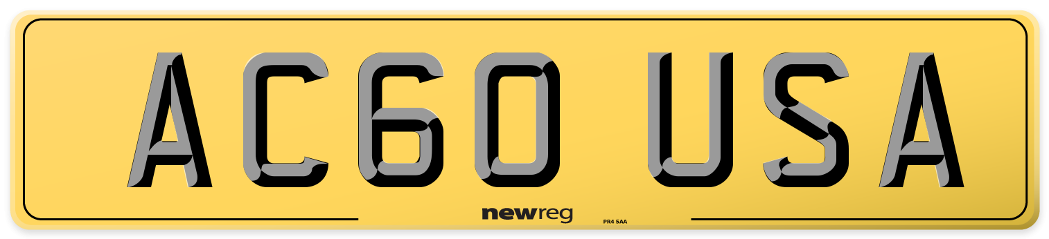 AC60 USA Rear Number Plate