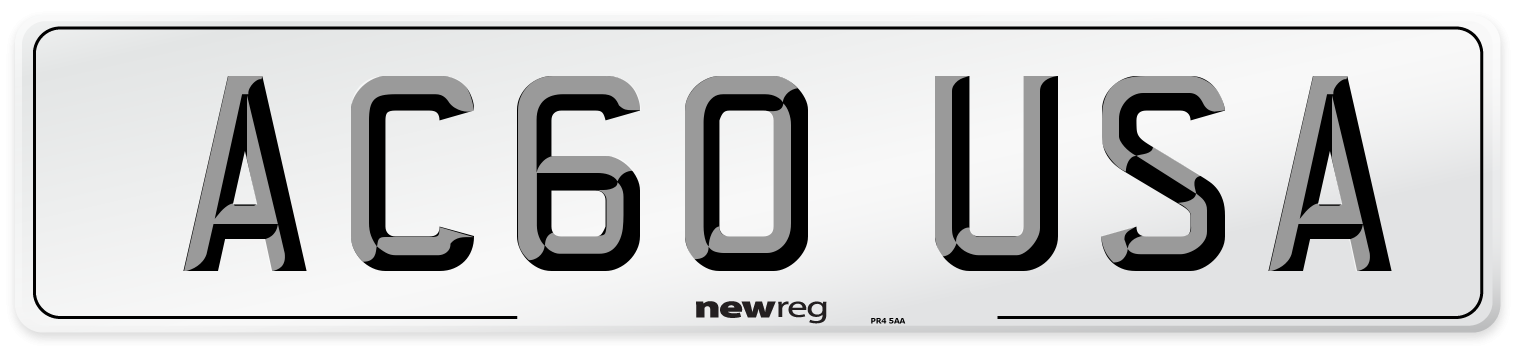 AC60 USA Front Number Plate