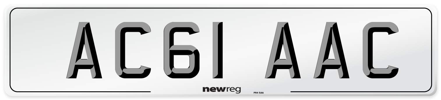 AC61 AAC Front Number Plate