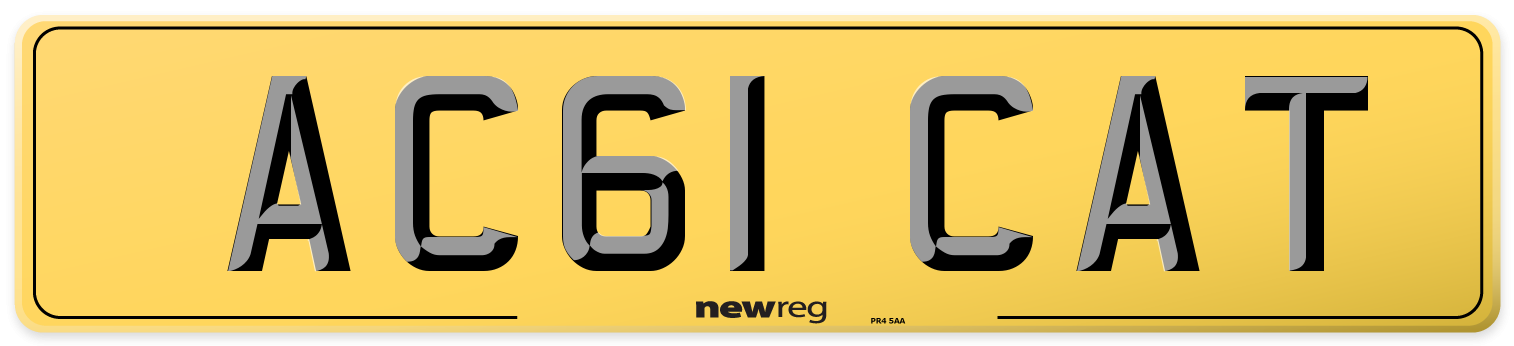 AC61 CAT Rear Number Plate