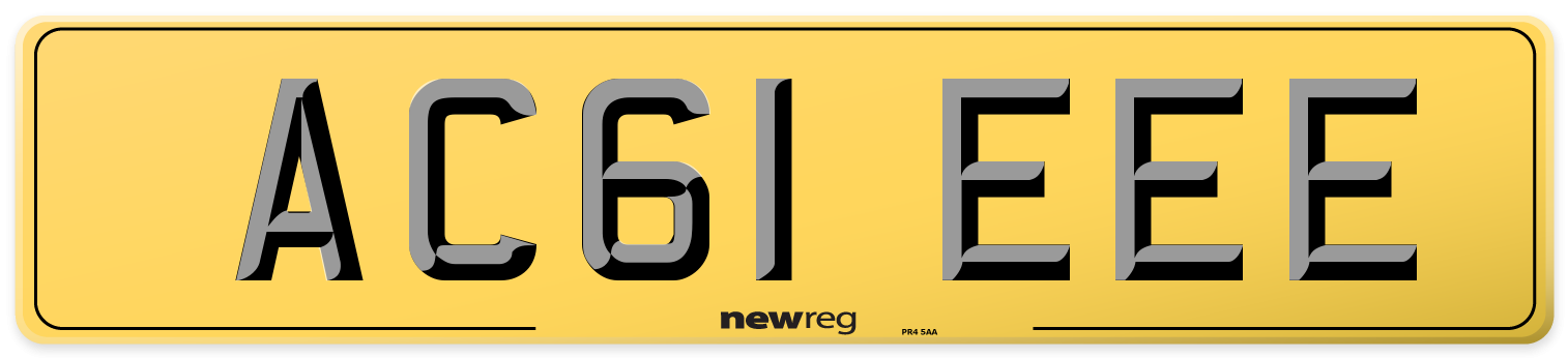 AC61 EEE Rear Number Plate