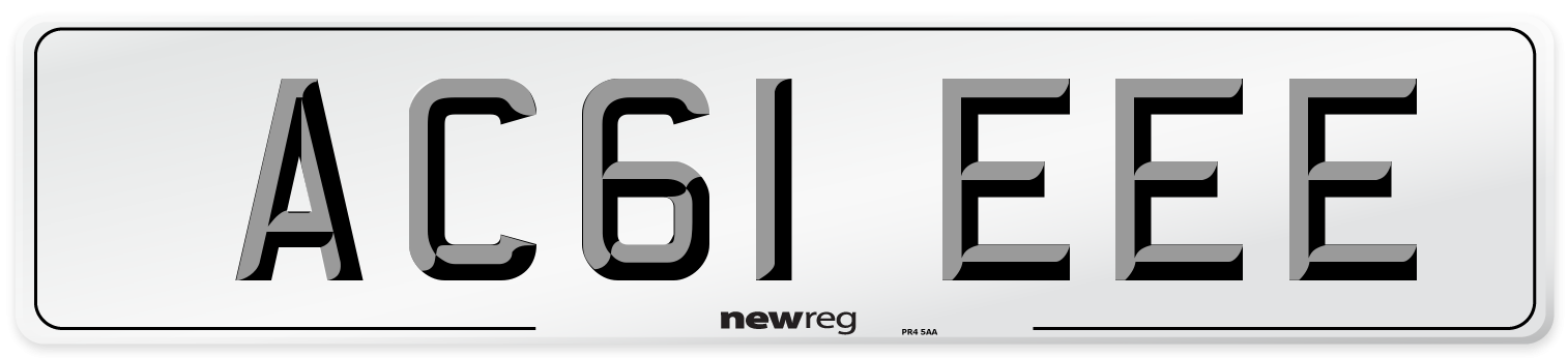 AC61 EEE Front Number Plate