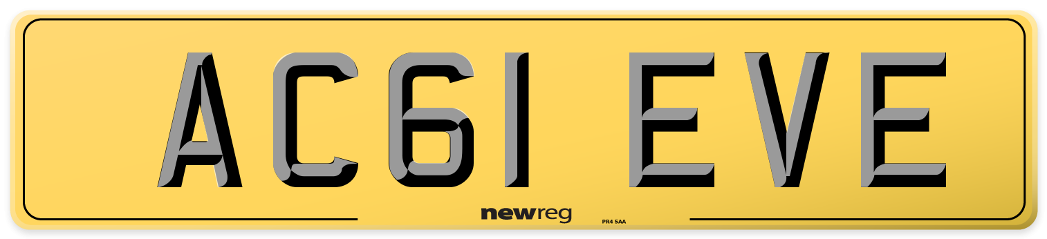 AC61 EVE Rear Number Plate