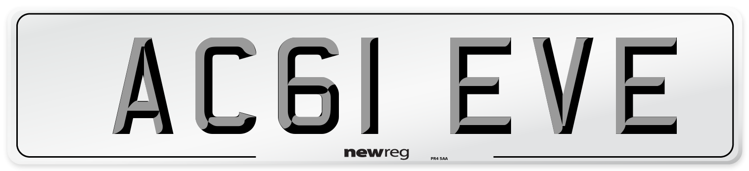 AC61 EVE Front Number Plate