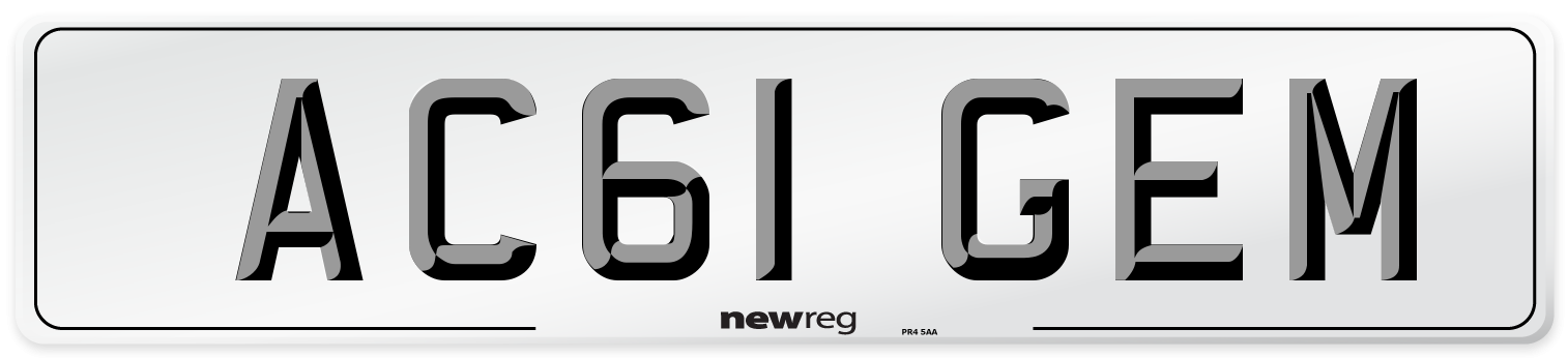 AC61 GEM Front Number Plate