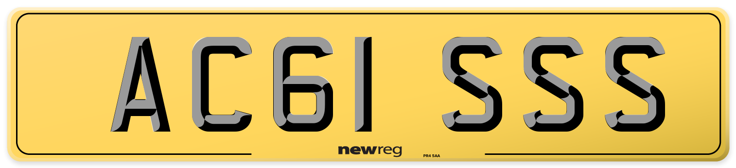 AC61 SSS Rear Number Plate