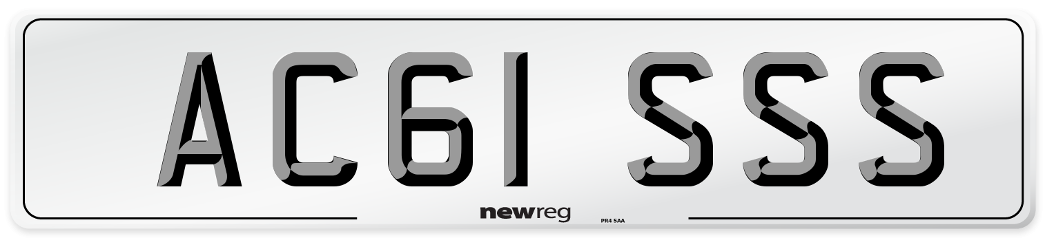 AC61 SSS Front Number Plate