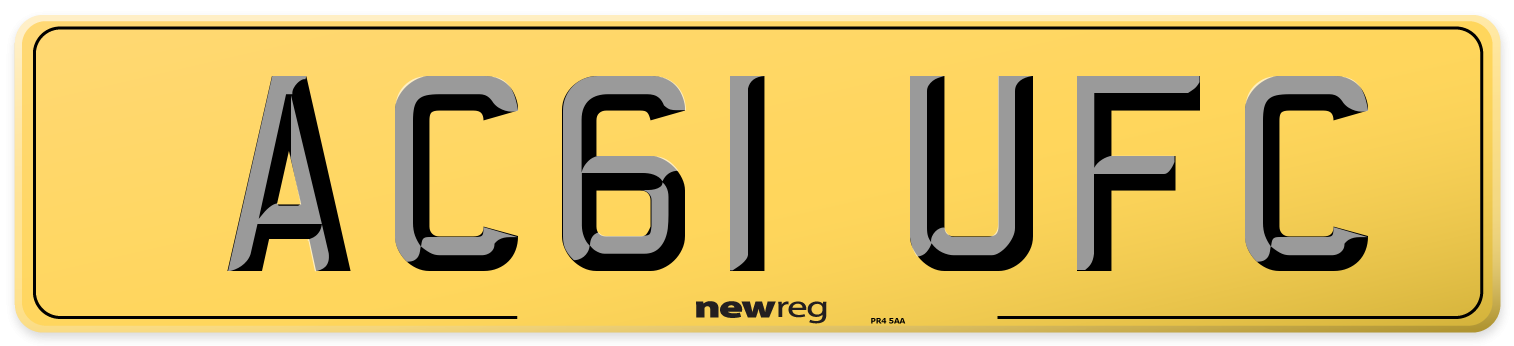 AC61 UFC Rear Number Plate