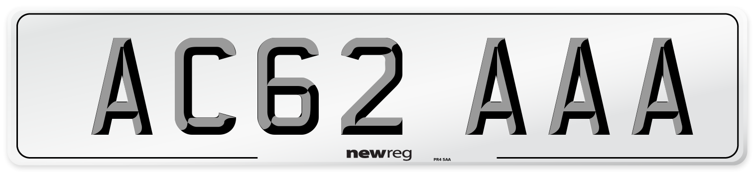 AC62 AAA Front Number Plate