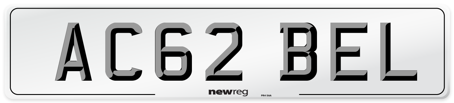 AC62 BEL Front Number Plate