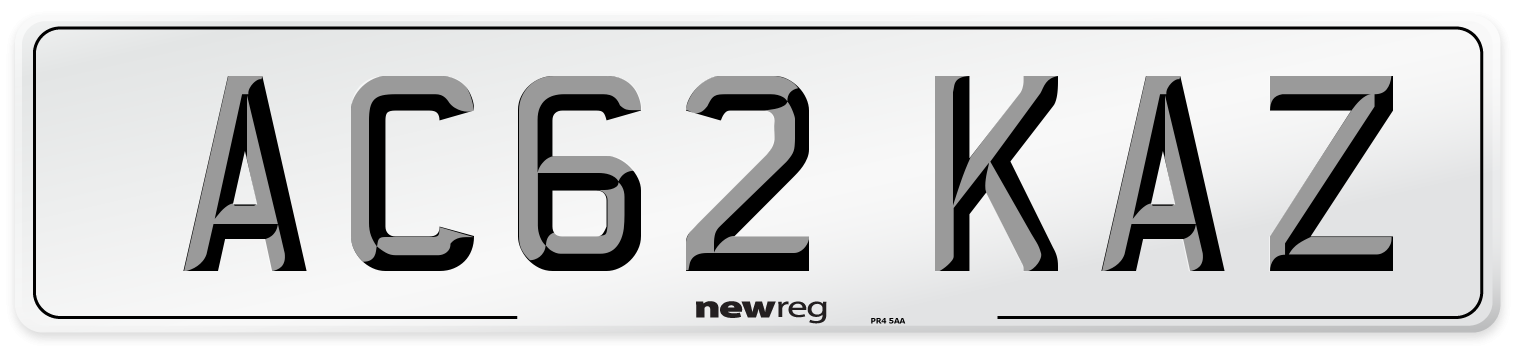 AC62 KAZ Front Number Plate