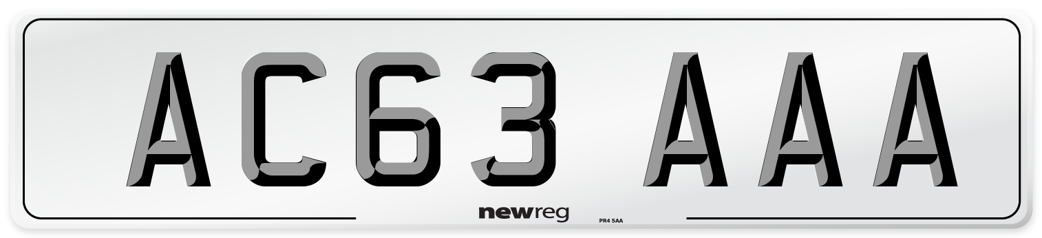 AC63 AAA Front Number Plate