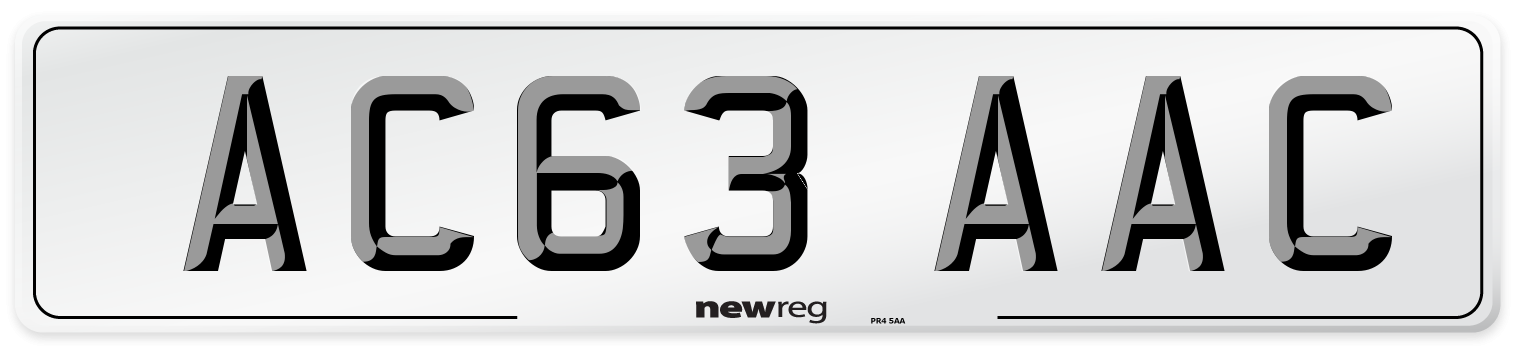 AC63 AAC Front Number Plate