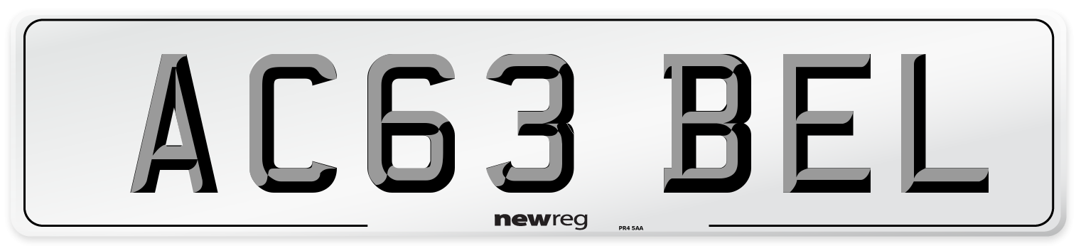 AC63 BEL Front Number Plate