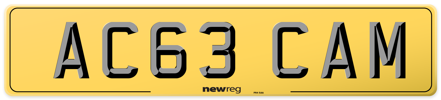 AC63 CAM Rear Number Plate