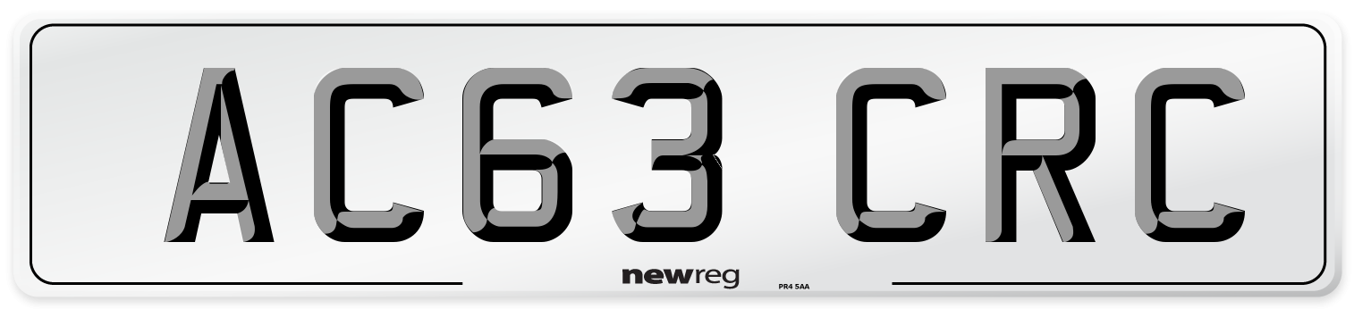 AC63 CRC Front Number Plate