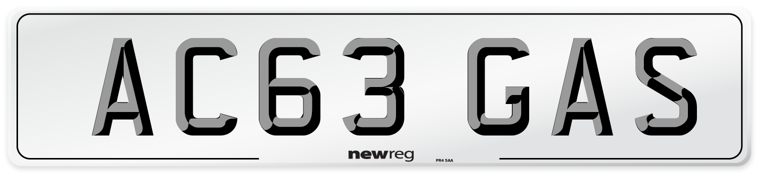 AC63 GAS Front Number Plate