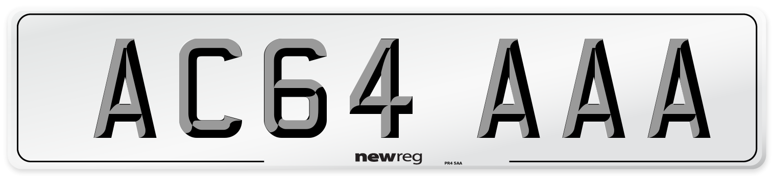 AC64 AAA Front Number Plate