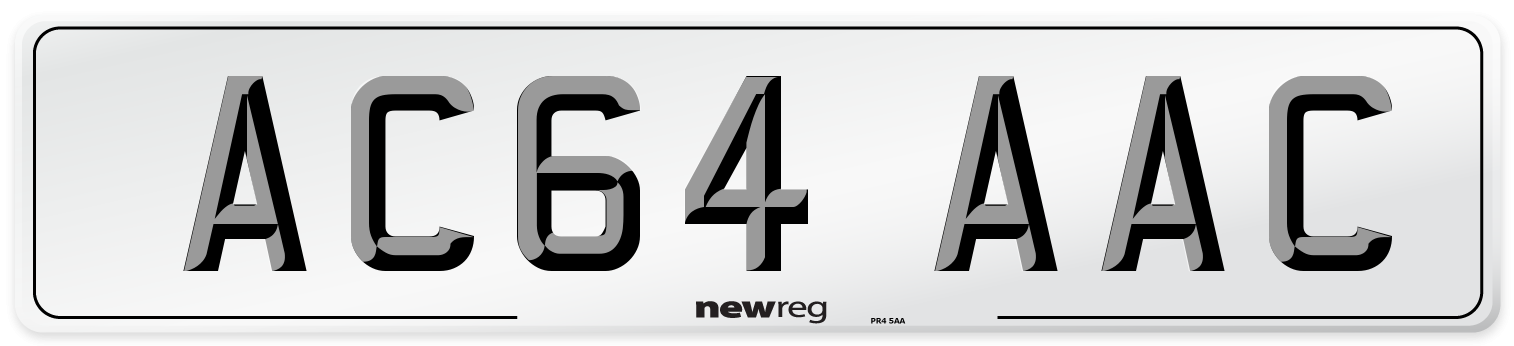 AC64 AAC Front Number Plate