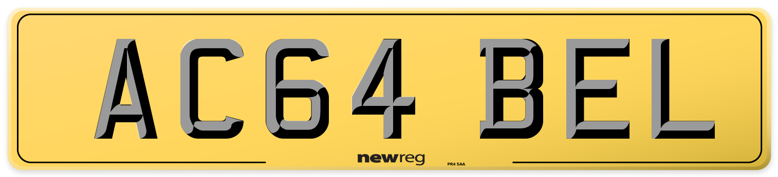 AC64 BEL Rear Number Plate