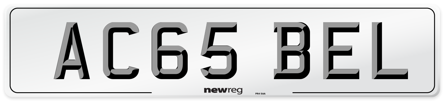 AC65 BEL Front Number Plate